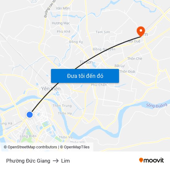 Phường Đức Giang to Lim map