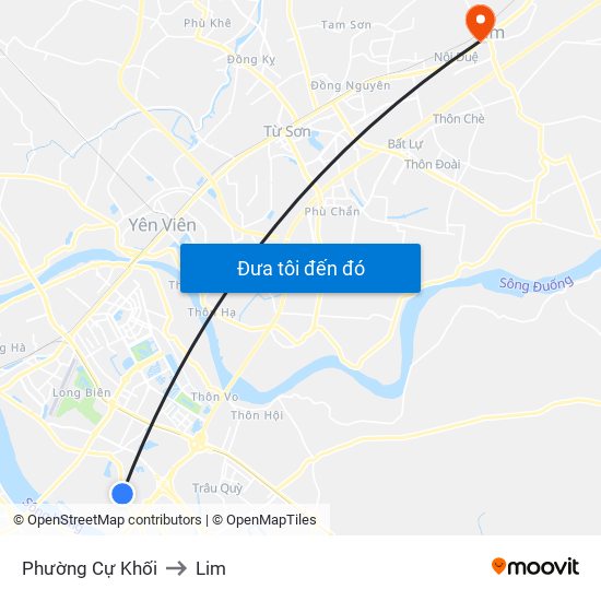 Phường Cự Khối to Lim map