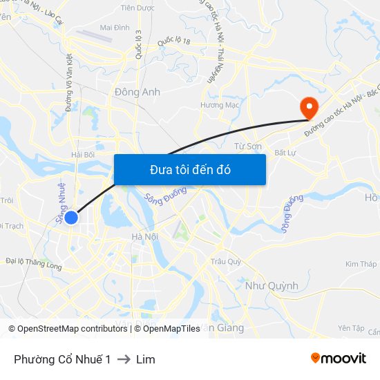 Phường Cổ Nhuế 1 to Lim map