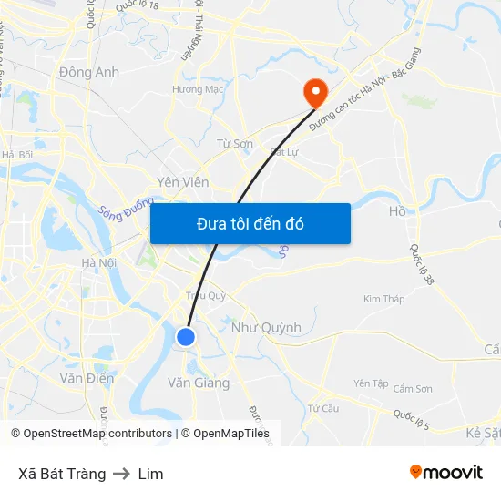 Xã Bát Tràng to Lim map