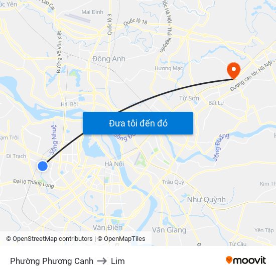 Phường Phương Canh to Lim map