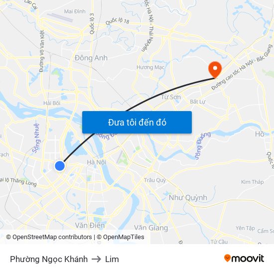 Phường Ngọc Khánh to Lim map