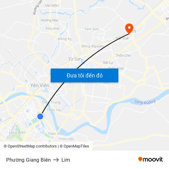Phường Giang Biên to Lim map