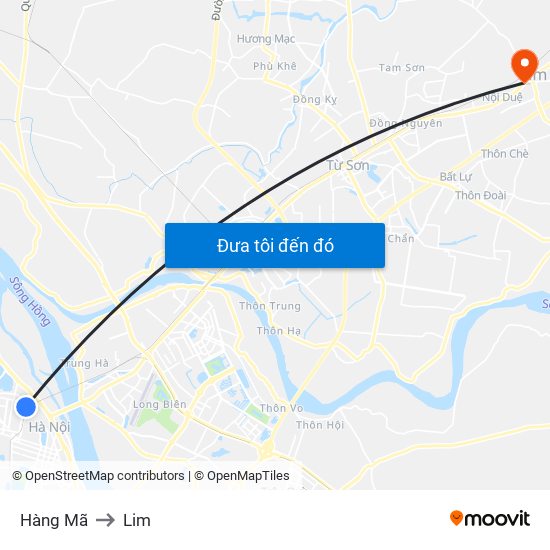 Hàng Mã to Lim map