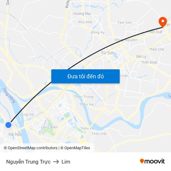 Nguyễn Trung Trực to Lim map