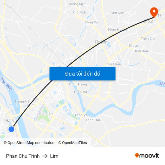 Phan Chu Trinh to Lim map