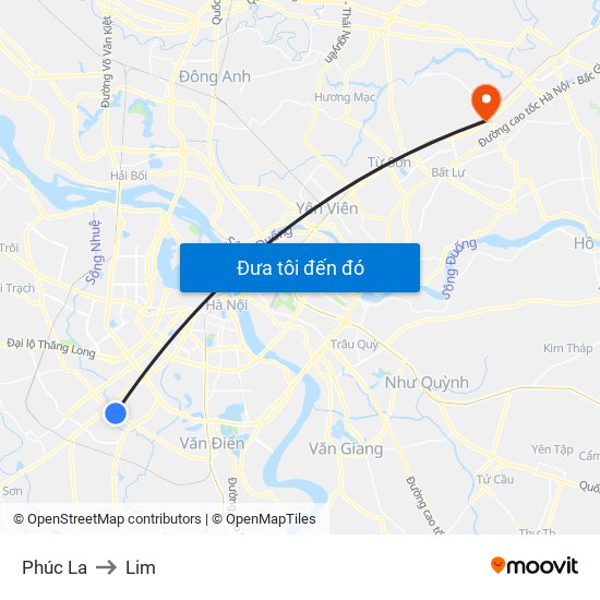 Phúc La to Lim map