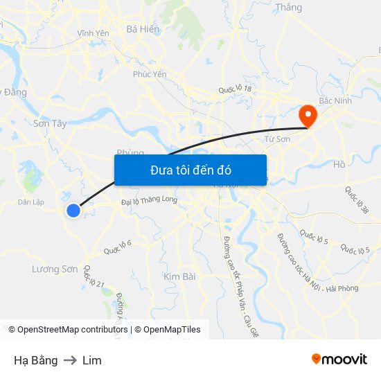 Hạ Bằng to Lim map