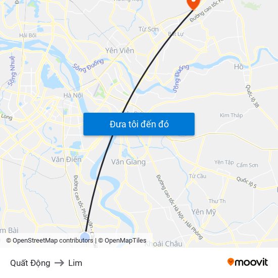 Quất Động to Lim map