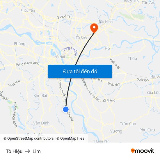 Tô Hiệu to Lim map