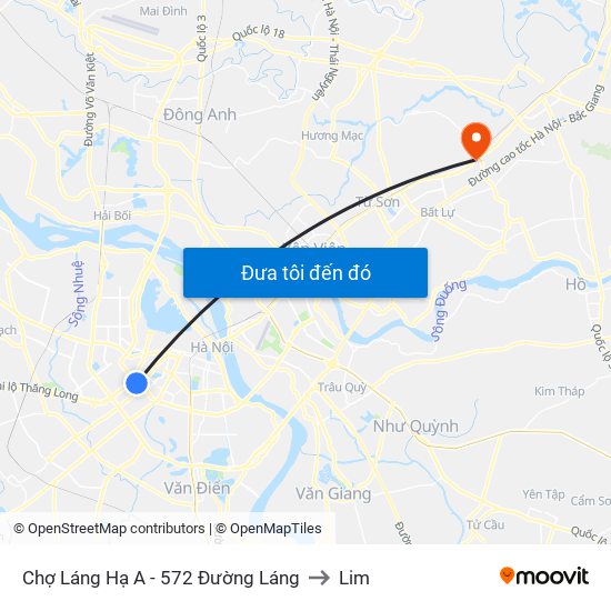 Chợ Láng Hạ A - 572 Đường Láng to Lim map