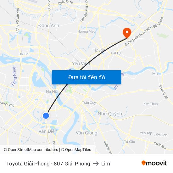 Toyota Giải Phóng - 807 Giải Phóng to Lim map