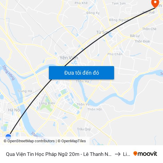 Qua Viện Tin Học Pháp Ngữ 20m - Lê Thanh Nghị to Lim map