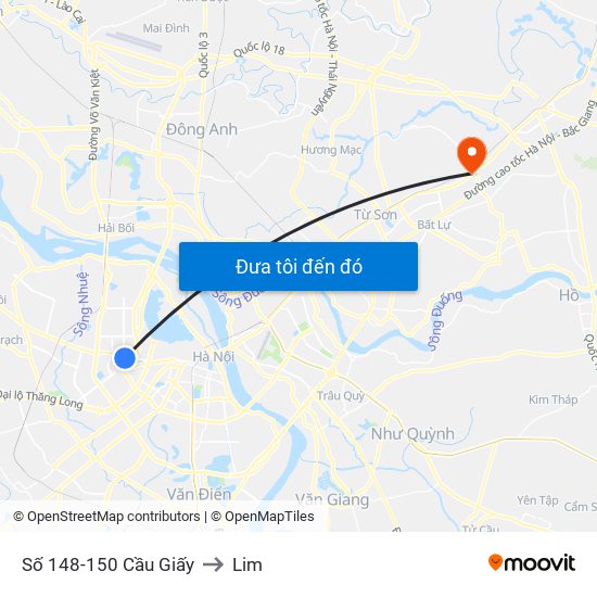 Số 148-150 Cầu Giấy to Lim map