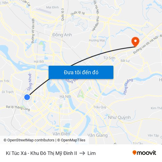 Kí Túc Xá - Khu Đô Thị Mỹ Đình II to Lim map