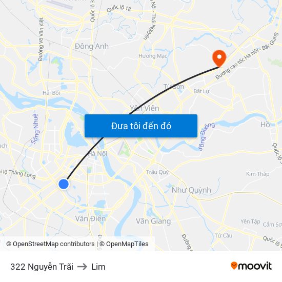 322 Nguyễn Trãi to Lim map