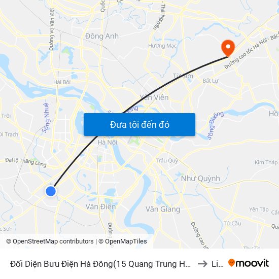 Đối Diện Bưu Điện Hà Đông(15 Quang Trung Hà Đông) to Lim map
