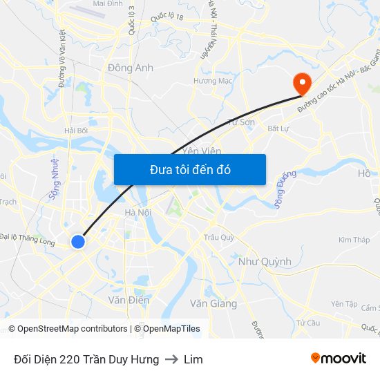 Đối Diện 220 Trần Duy Hưng to Lim map