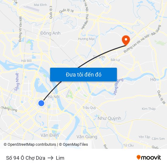 Số 94 Ô Chợ Dừa to Lim map