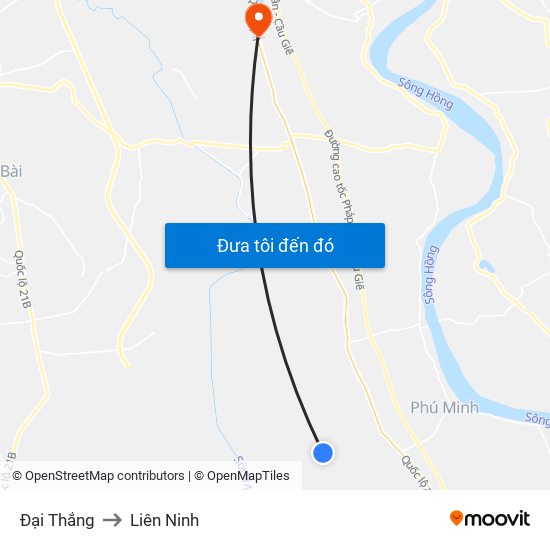 Đại Thắng to Liên Ninh map