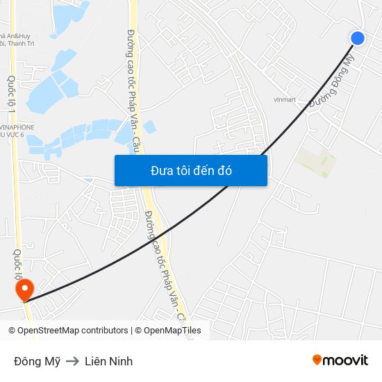 Đông Mỹ to Liên Ninh map
