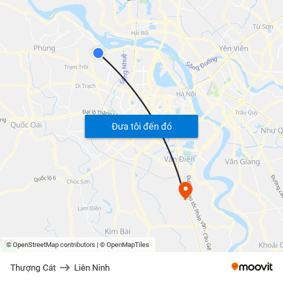 Thượng Cát to Liên Ninh map