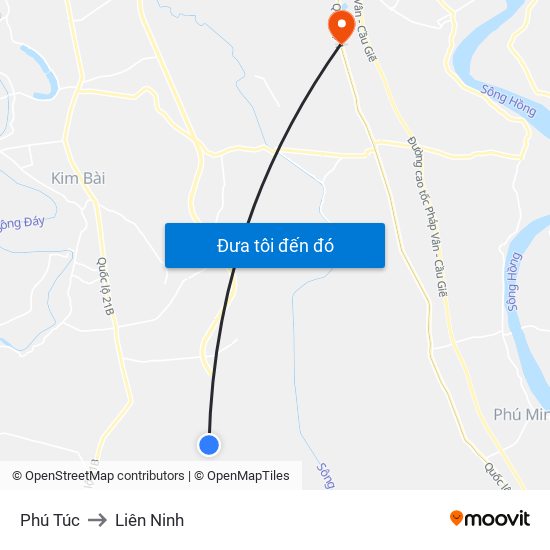 Phú Túc to Liên Ninh map