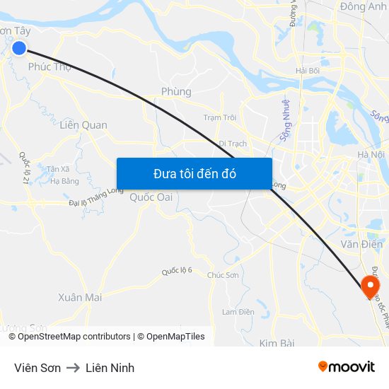 Viên Sơn to Liên Ninh map