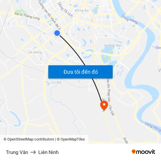 Trung Văn to Liên Ninh map