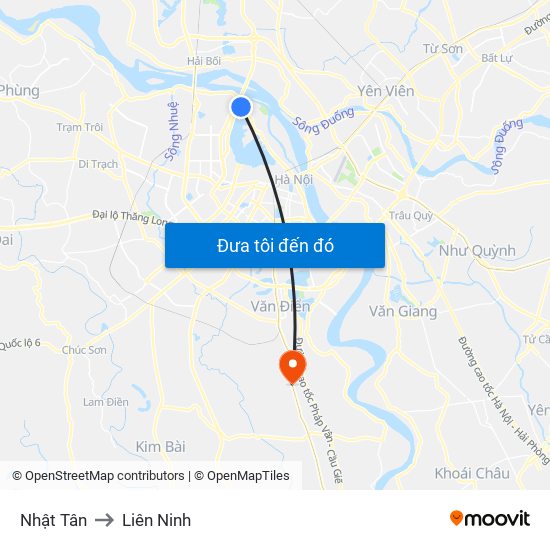 Nhật Tân to Liên Ninh map