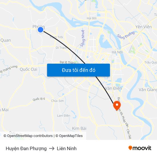 Huyện Đan Phượng to Liên Ninh map