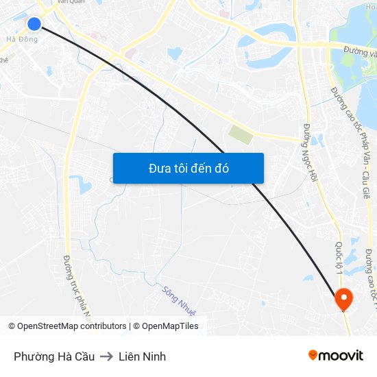 Phường Hà Cầu to Liên Ninh map