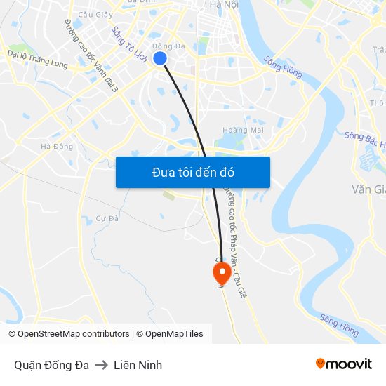 Quận Đống Đa to Liên Ninh map