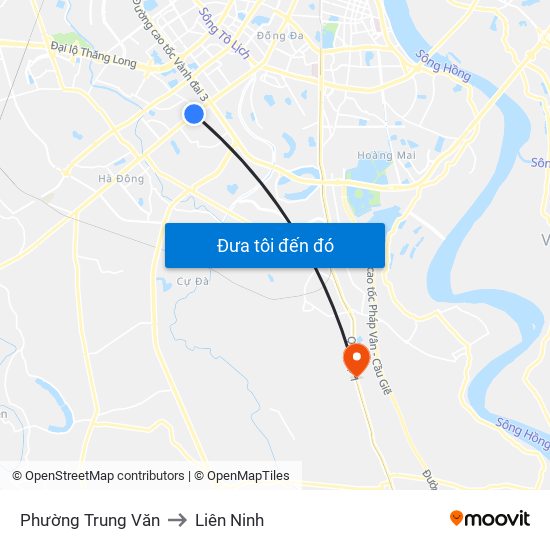 Phường Trung Văn to Liên Ninh map