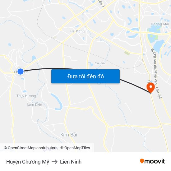 Huyện Chương Mỹ to Liên Ninh map