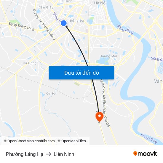 Phường Láng Hạ to Liên Ninh map