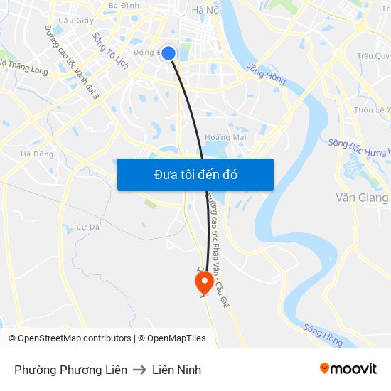 Phường Phương Liên to Liên Ninh map