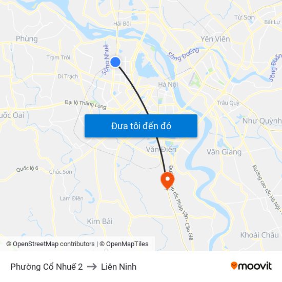 Phường Cổ Nhuế 2 to Liên Ninh map