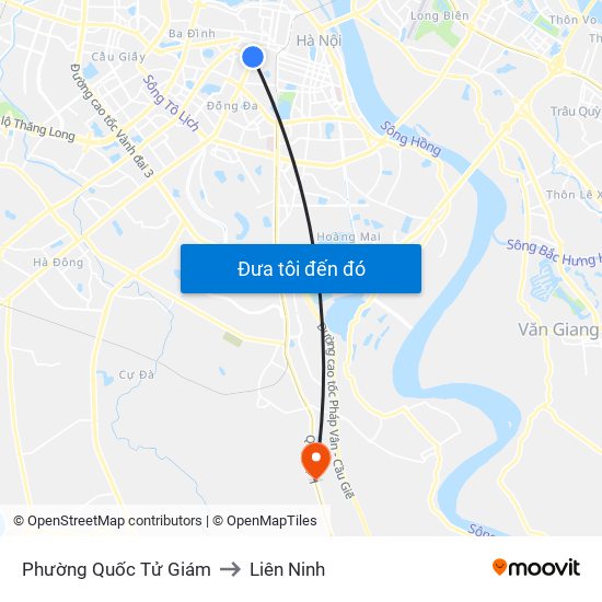 Phường Quốc Tử Giám to Liên Ninh map