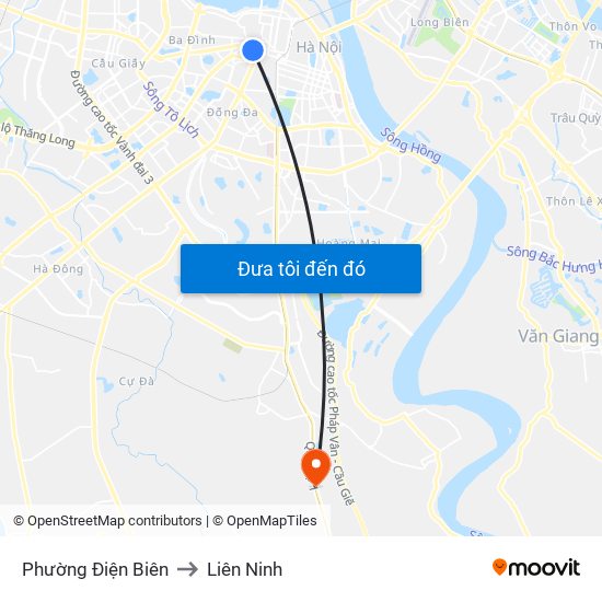 Phường Điện Biên to Liên Ninh map