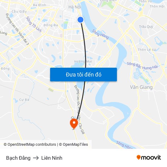 Bạch Đằng to Liên Ninh map