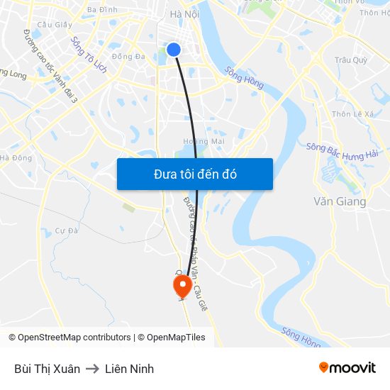 Bùi Thị Xuân to Liên Ninh map