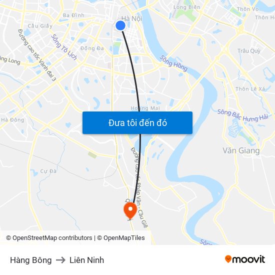 Hàng Bông to Liên Ninh map