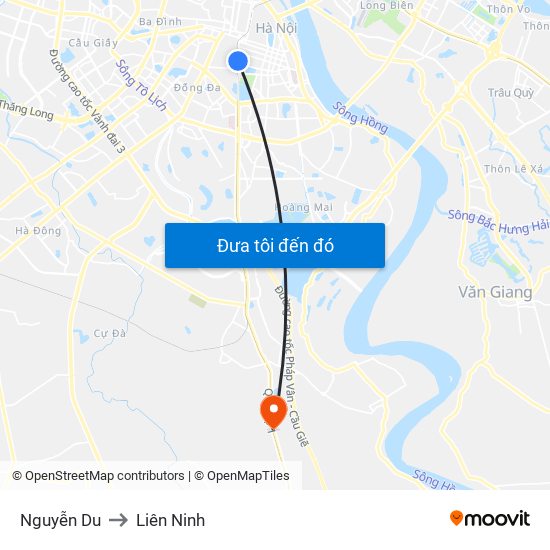 Nguyễn Du to Liên Ninh map