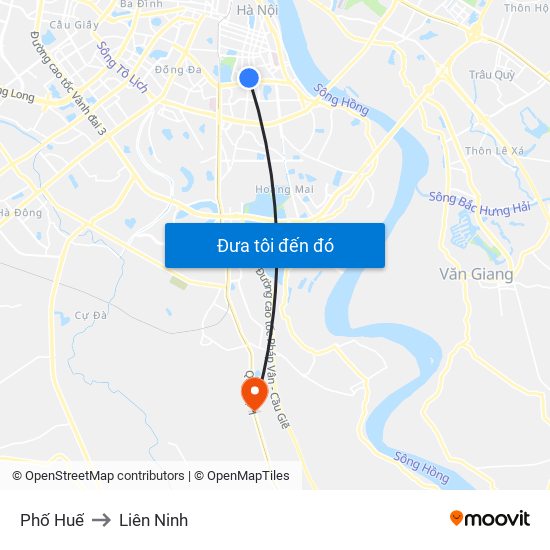 Phố Huế to Liên Ninh map