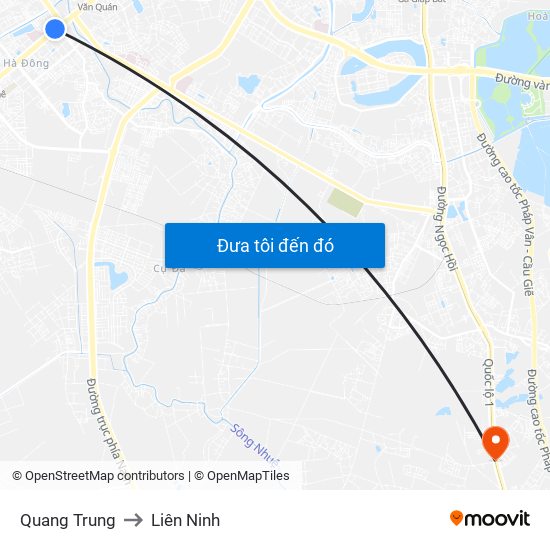 Quang Trung to Liên Ninh map
