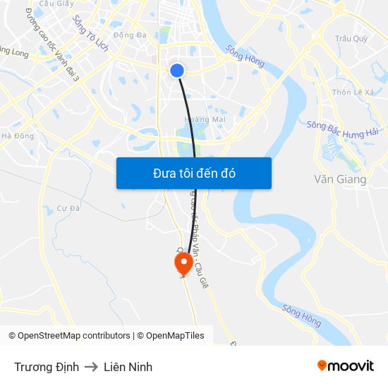 Trương Định to Liên Ninh map