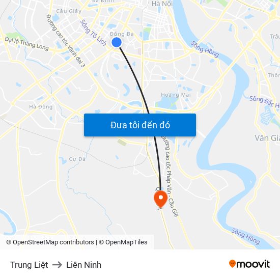 Trung Liệt to Liên Ninh map