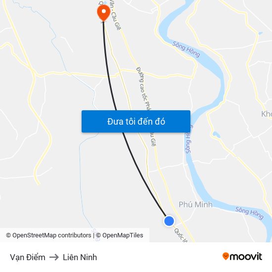 Vạn Điểm to Liên Ninh map