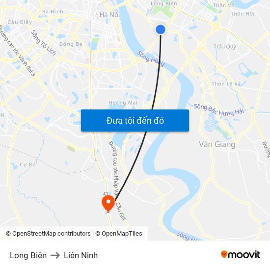 Long Biên to Liên Ninh map